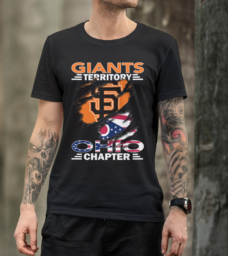 Giants Territory Ohio Chapter San Francisco Giants Logo With Ohio Flag T-Shirt