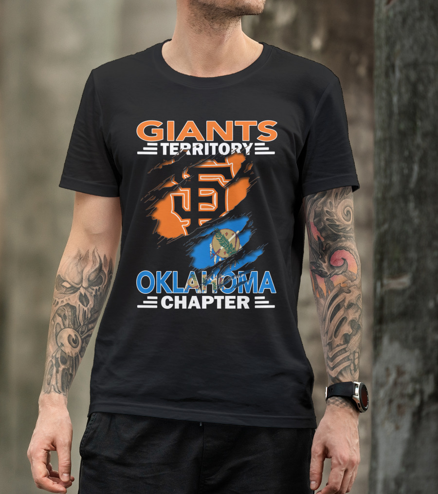Giants Territory Oklahoma Chapter San Francisco Giants Logo And Oklahoma State Flag T-Shirt