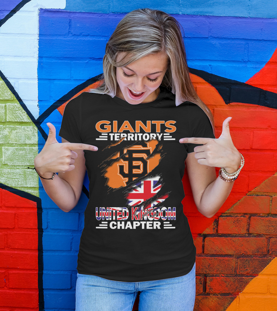 Giants Territory Sf Logo United Kingdom Chapter Union Jack T-Shirt