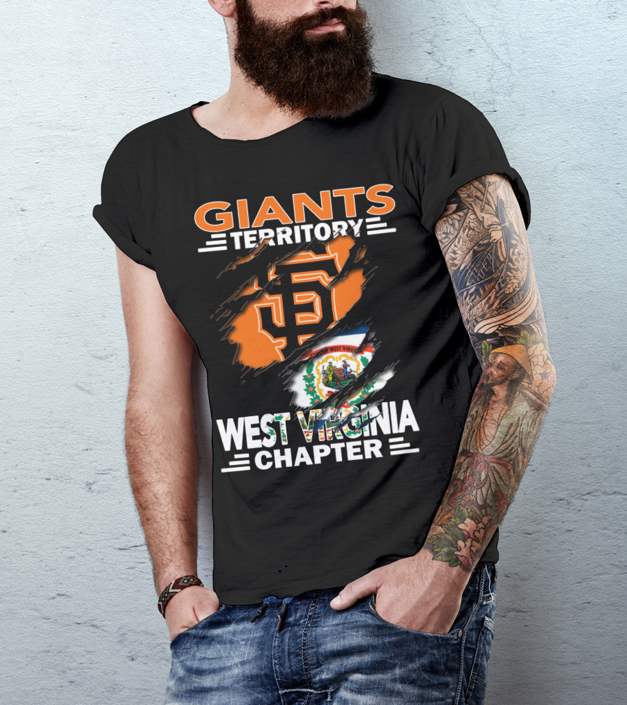 Giants Territory Sf Logo West Virginia State Flag Chapter T-Shirt