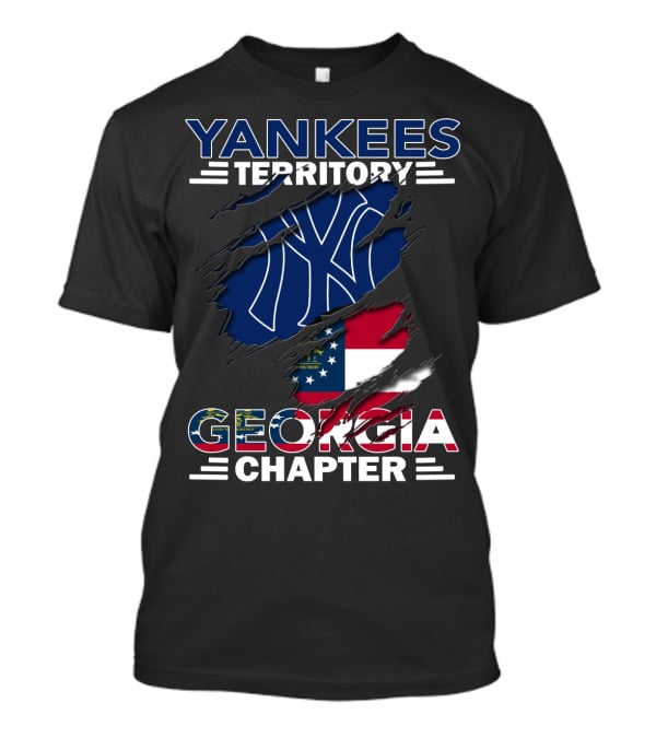 Yankees Territory Georgia Chapter With Flag And Logo Background T-Shirt