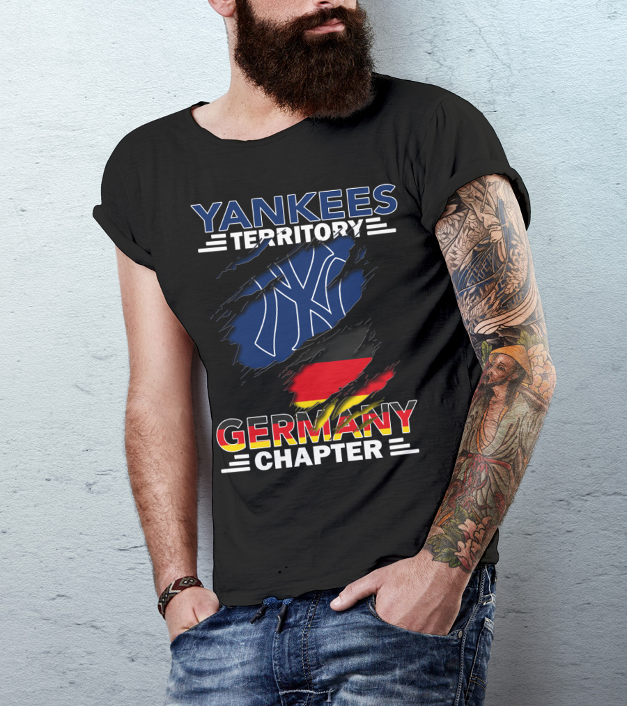 Yankees Territory Germany Chapter Flag Ripped NY T-Shirt