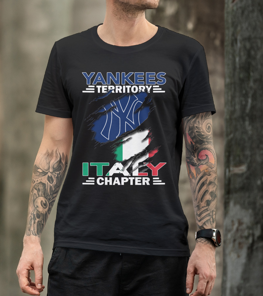 YANKEES TERRITORY ITALY CHAPTER NY LOGO ITALIAN FLAG T-Shirt