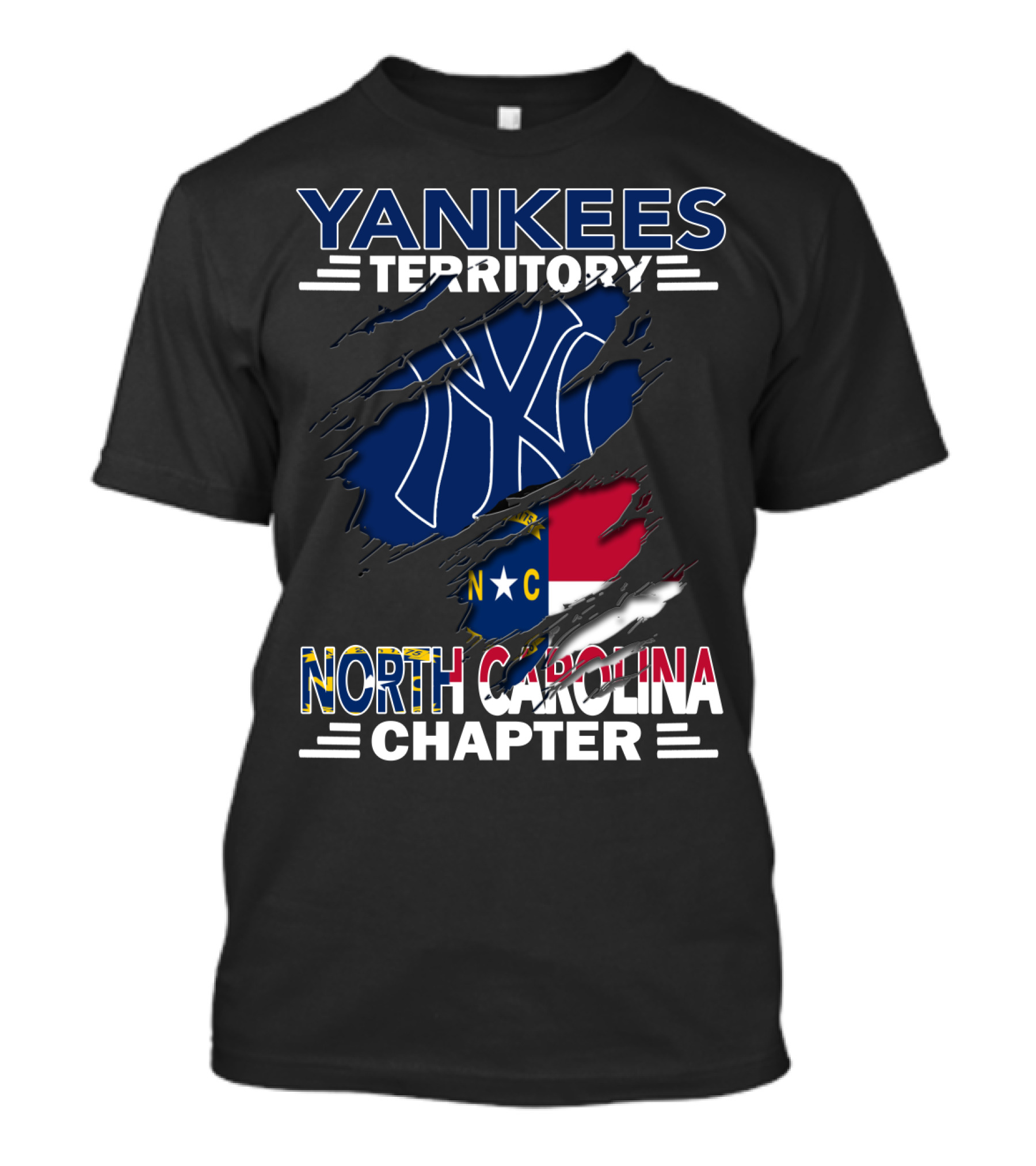 Yankees Territory North Carolina Chapter NY Logo And Flag T-Shirt
