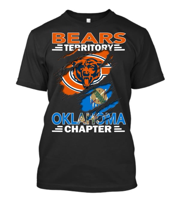 Bears Territory Oklahoma Chapter Chicago Bears Logo With State Flag Background T-Shirt