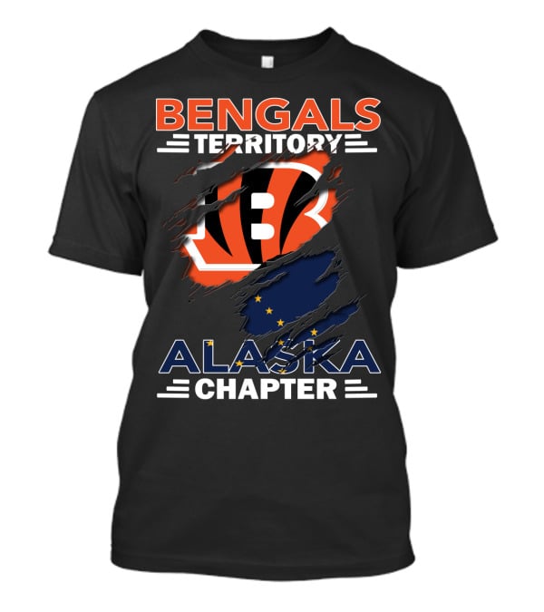 Bengals Territory Alaska Chapter Logo With Torn Effect And Flag Elements T-Shirt