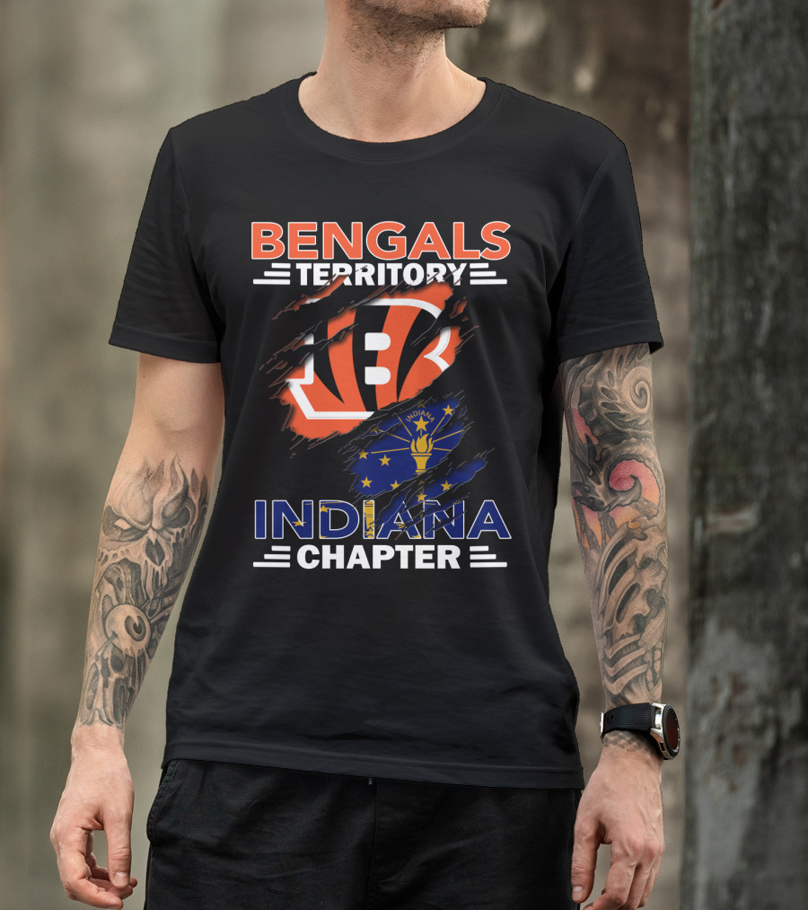 Bengals Territory Indiana Chapter NFL Fan Club United States Flag T-Shirt