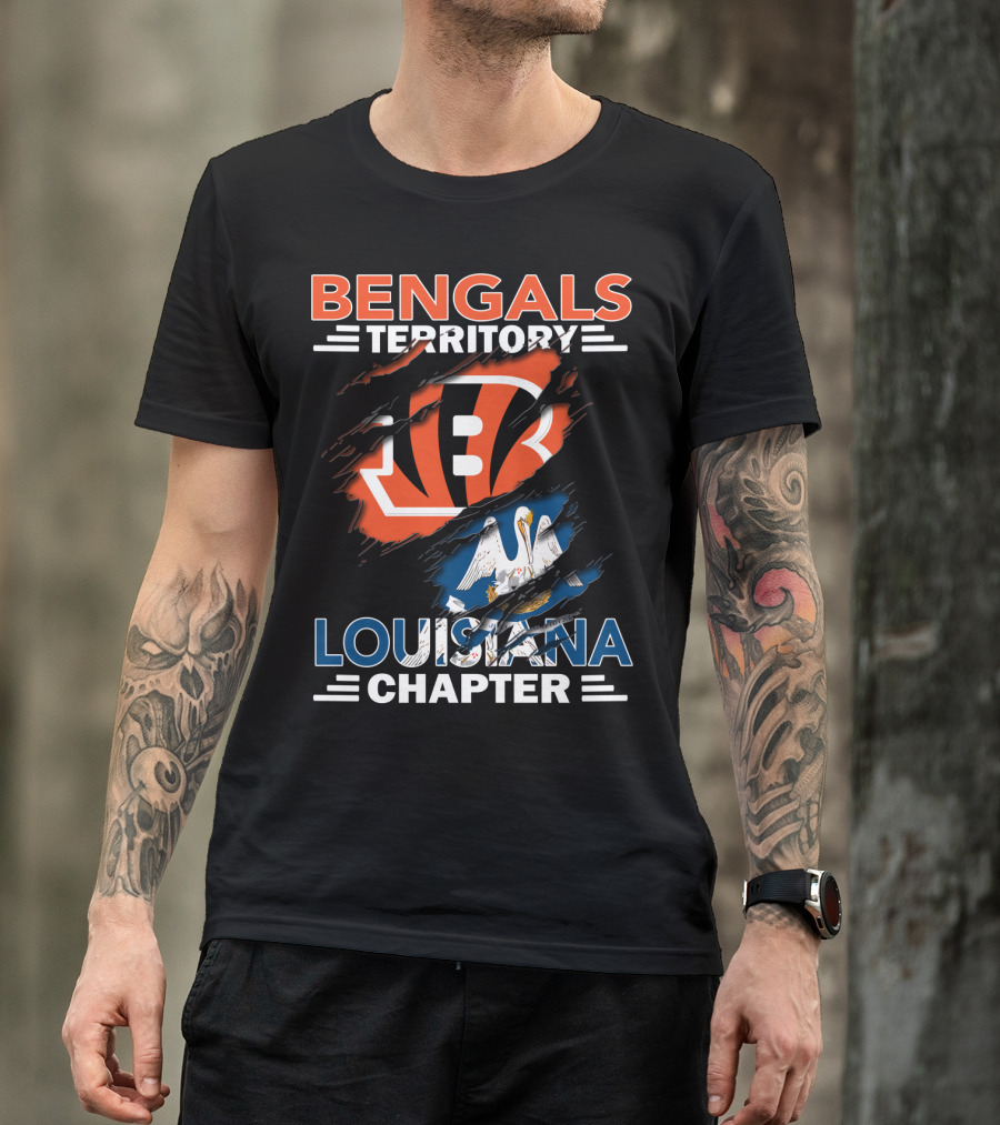 Bengals Territory Louisiana Chapter Torn Logo Pelican T-Shirt