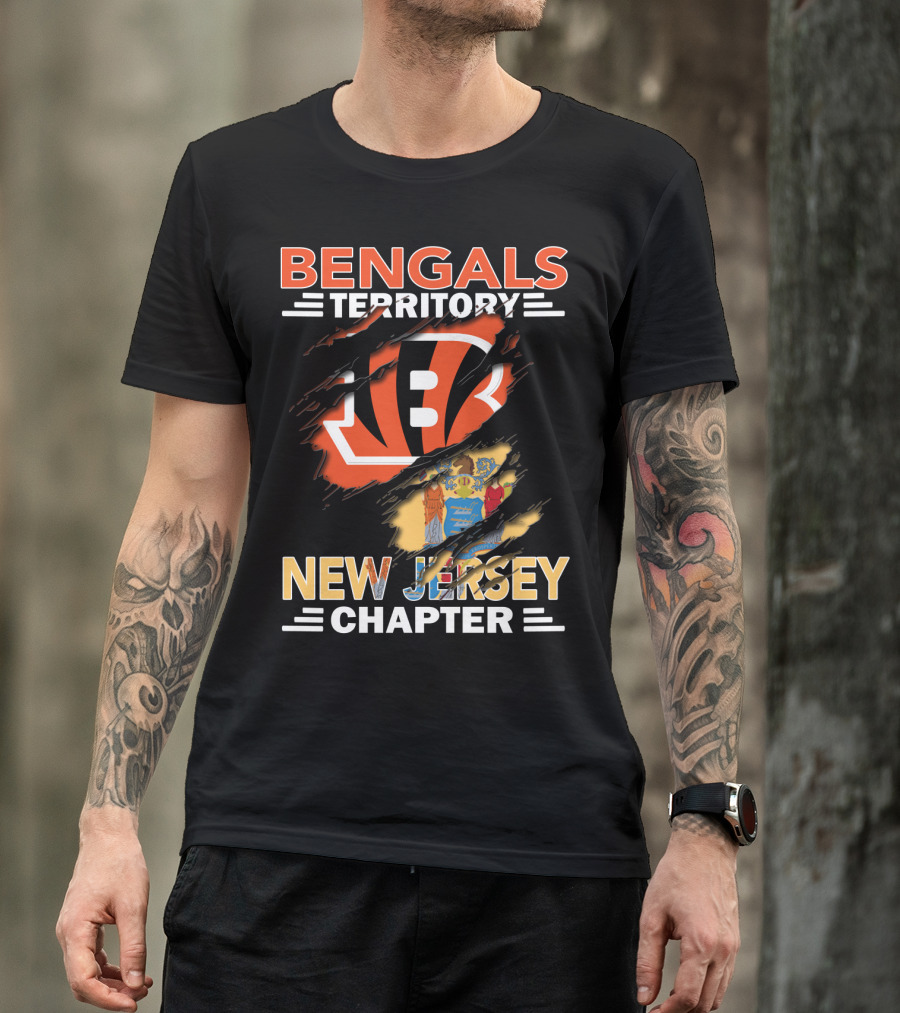 Bengals Territory New Jersey Chapter Logo And State Flag T-Shirt
