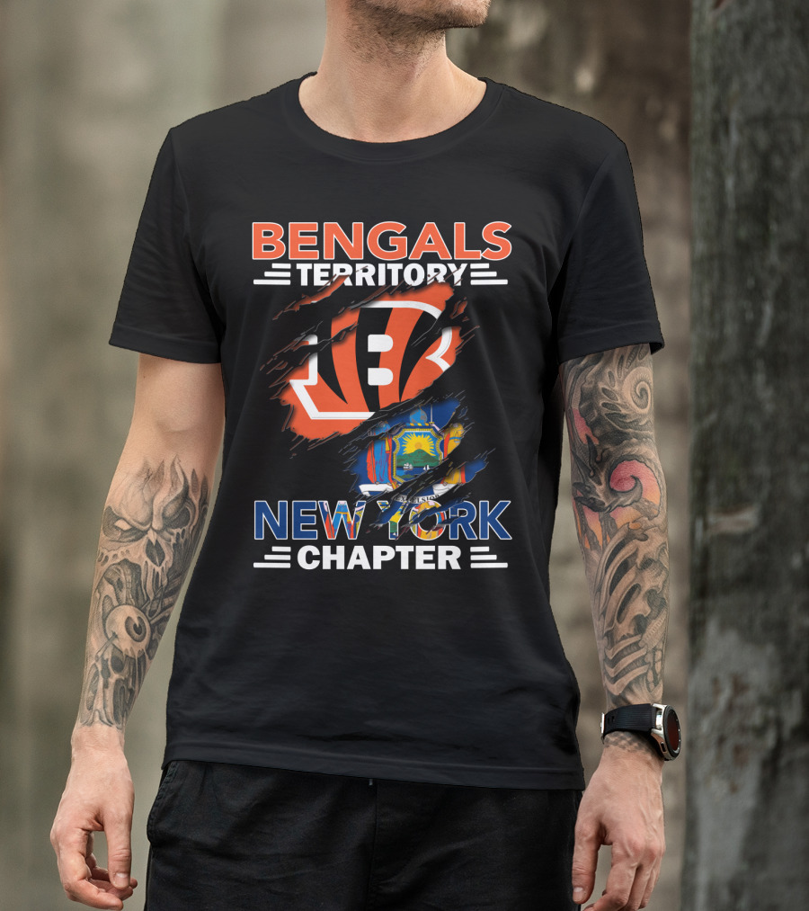 Bengals Territory New York Chapter Iconic Sports Fan Emblem T-Shirt