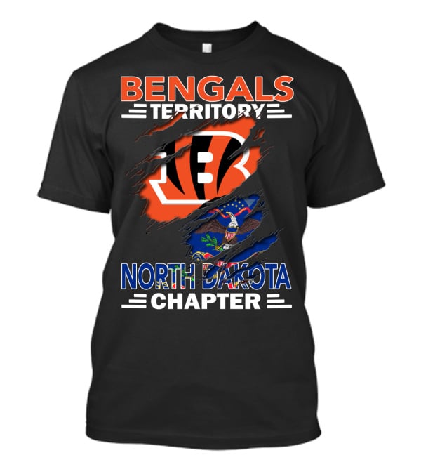 Bengals Territory North Dakota Chapter Logo With State Flag And Football Team T-Shirt