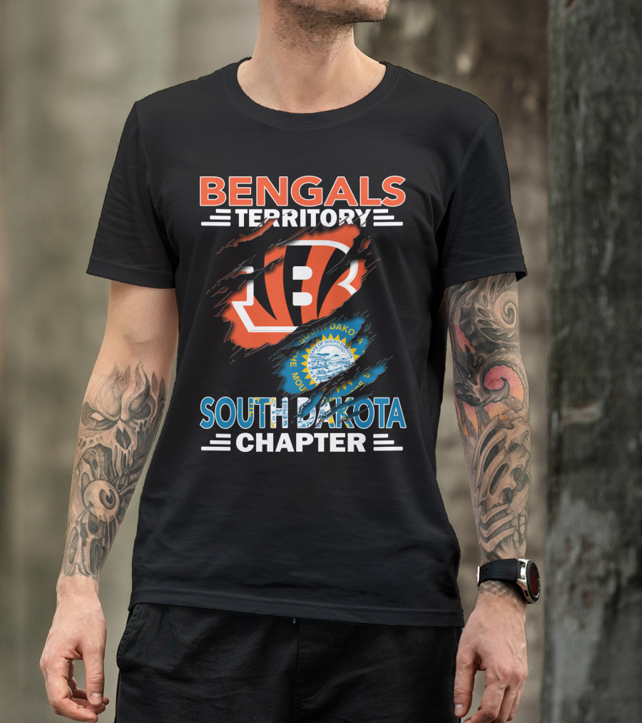Bengals Territory South Dakota Chapter Fan Shirt With South Dakota Flag And Bengals T-Shirt