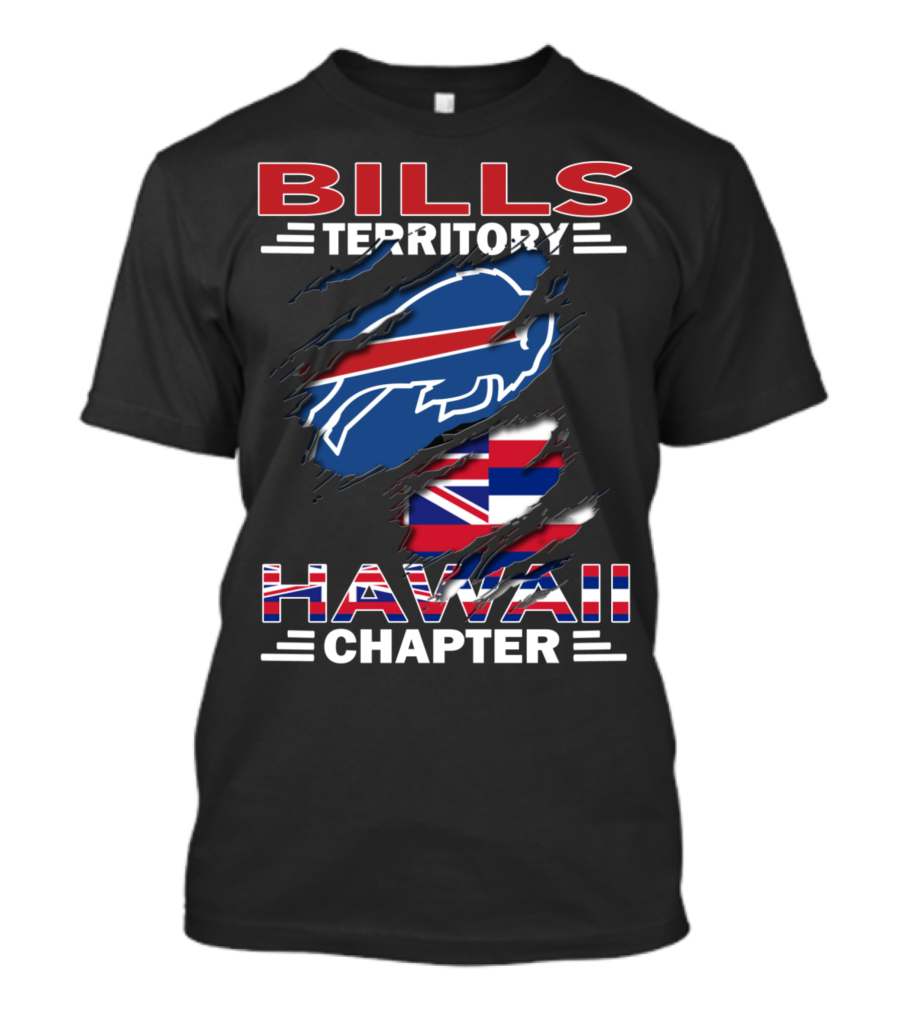 Bills Territory Hawaii Chapter Buffalo Bills Logo And Hawaiian Flag Elements T-Shirt