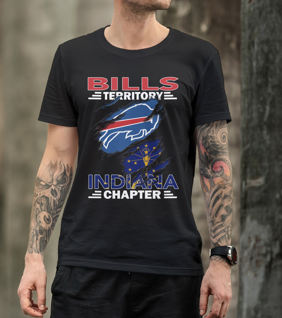 Bills Territory Indiana Chapter Buffalo Bills Indiana Flag T-Shirt
