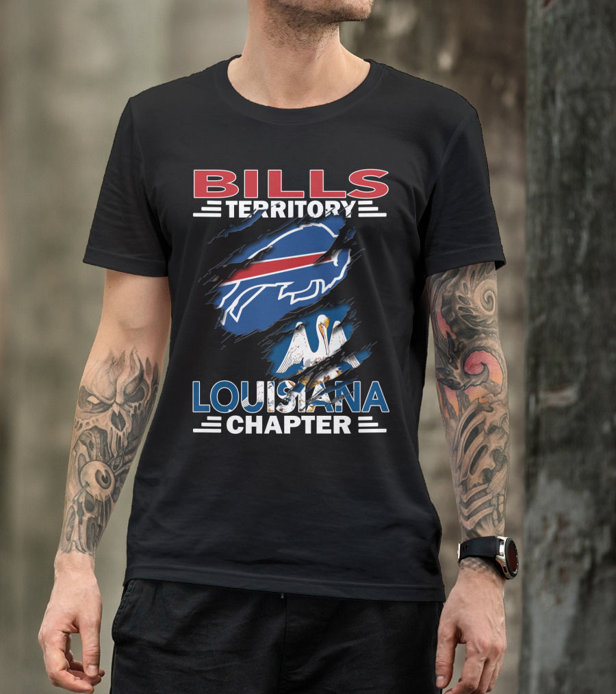 Bills Territory Louisiana Chapter Buffalo Bills Logo Fleur-de-lis Flag T-Shirt