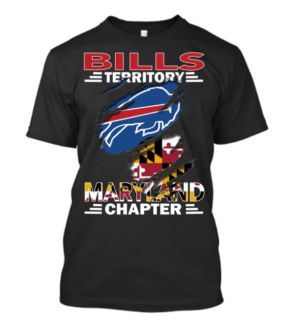 BILLS TERRITORY MARYLAND CHAPTER NFL TEAM LOGO STATE FLAG T-Shirt