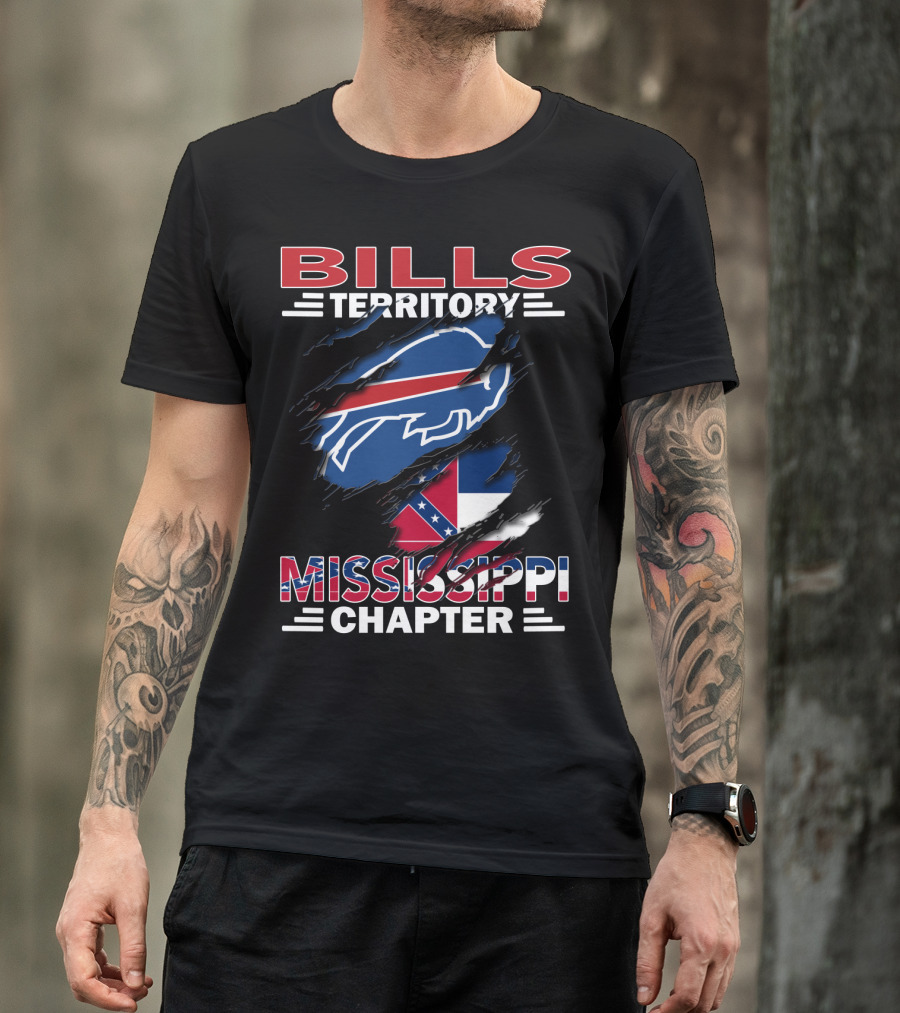 Bills Territory Mississippi Chapter Blue Buffalo Red White Flag T-Shirt