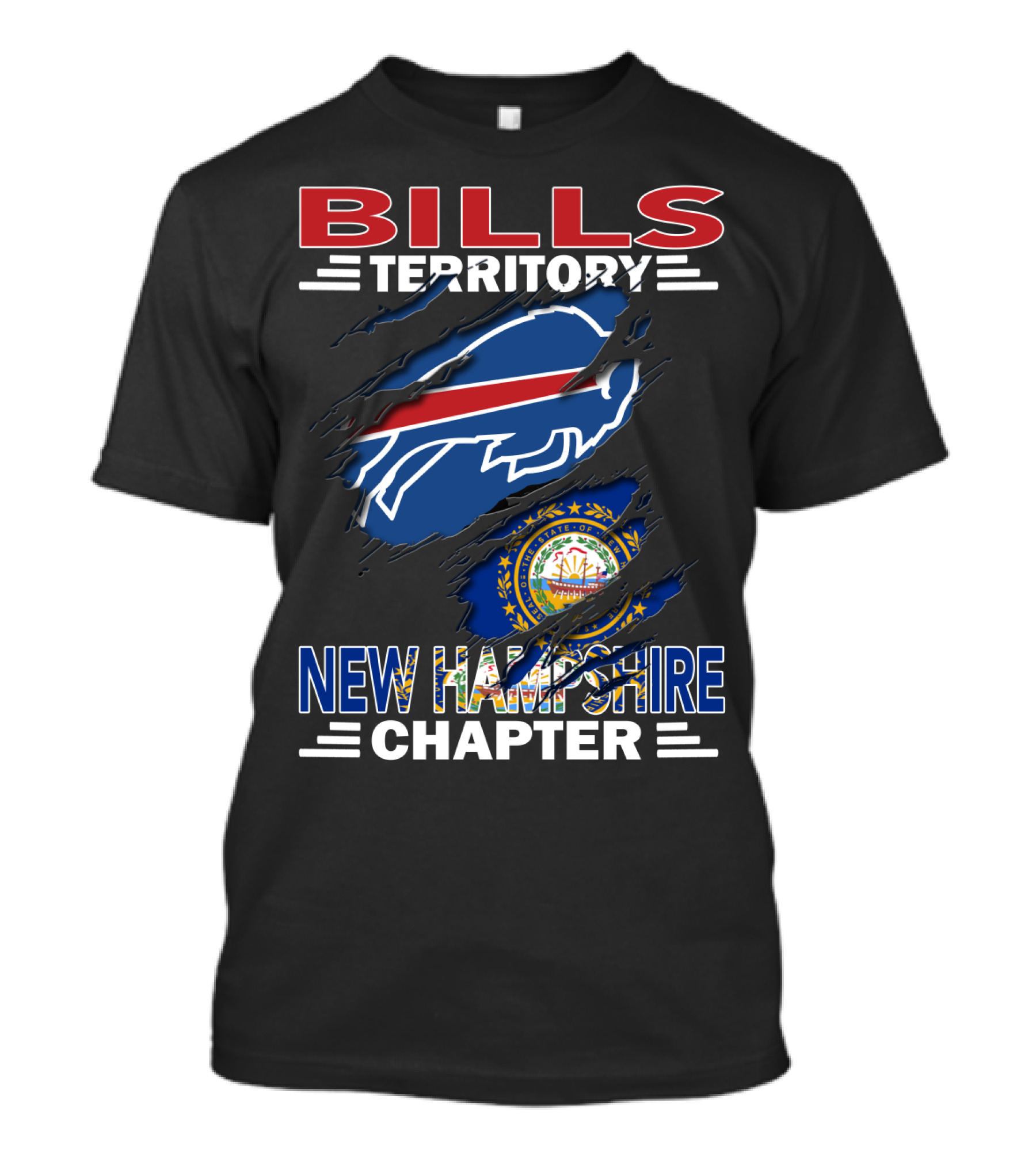 Bills Territory New Hampshire Chapter Buffalo Bills Logo And State Seal T-Shirt