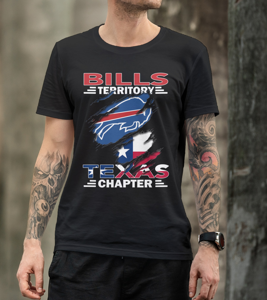 Bills Territory Texas Chapter Buffalo Logo Texas Flag T-Shirt