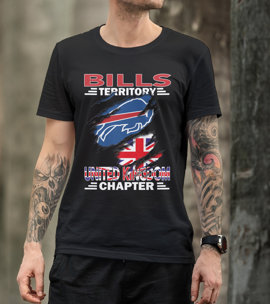 BILLS TERRITORY UNITED KINGDOM CHAPTER Buffalo Logo With Union Jack T-Shirt
