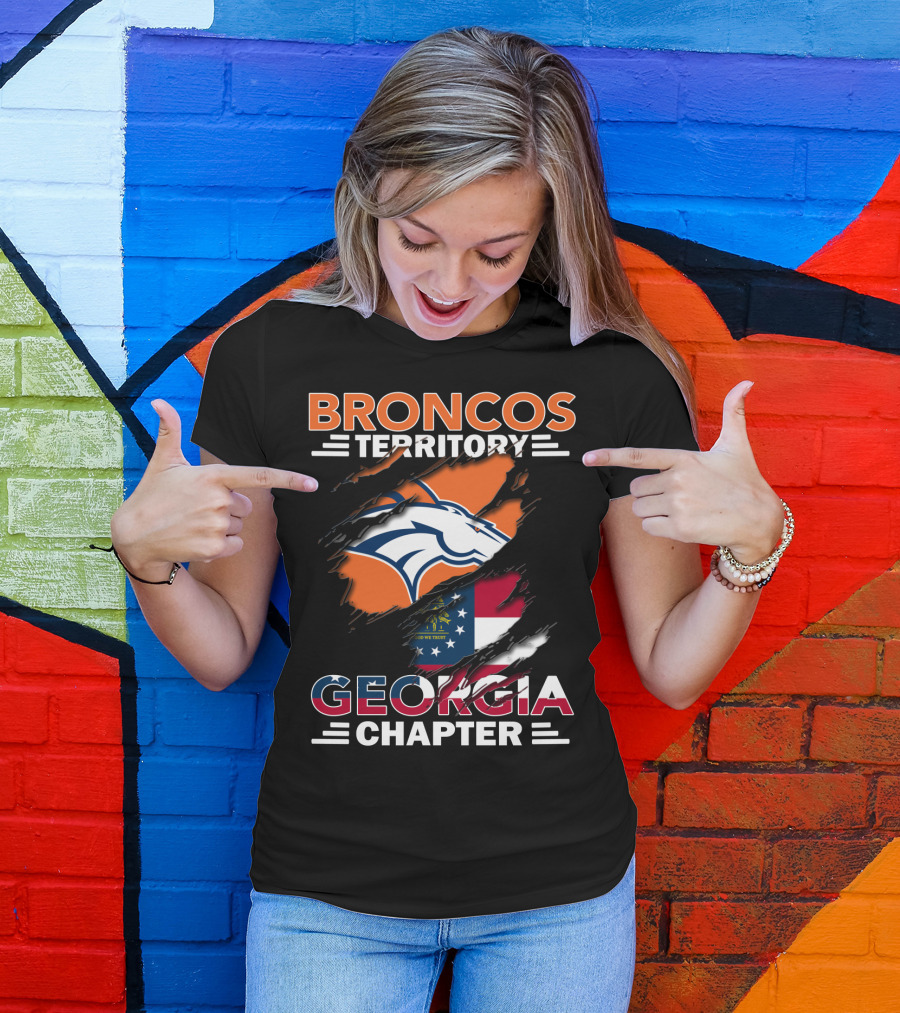 Broncos Territory Georgia Chapter Logo With State Flag And Horse Emblem T-Shirt