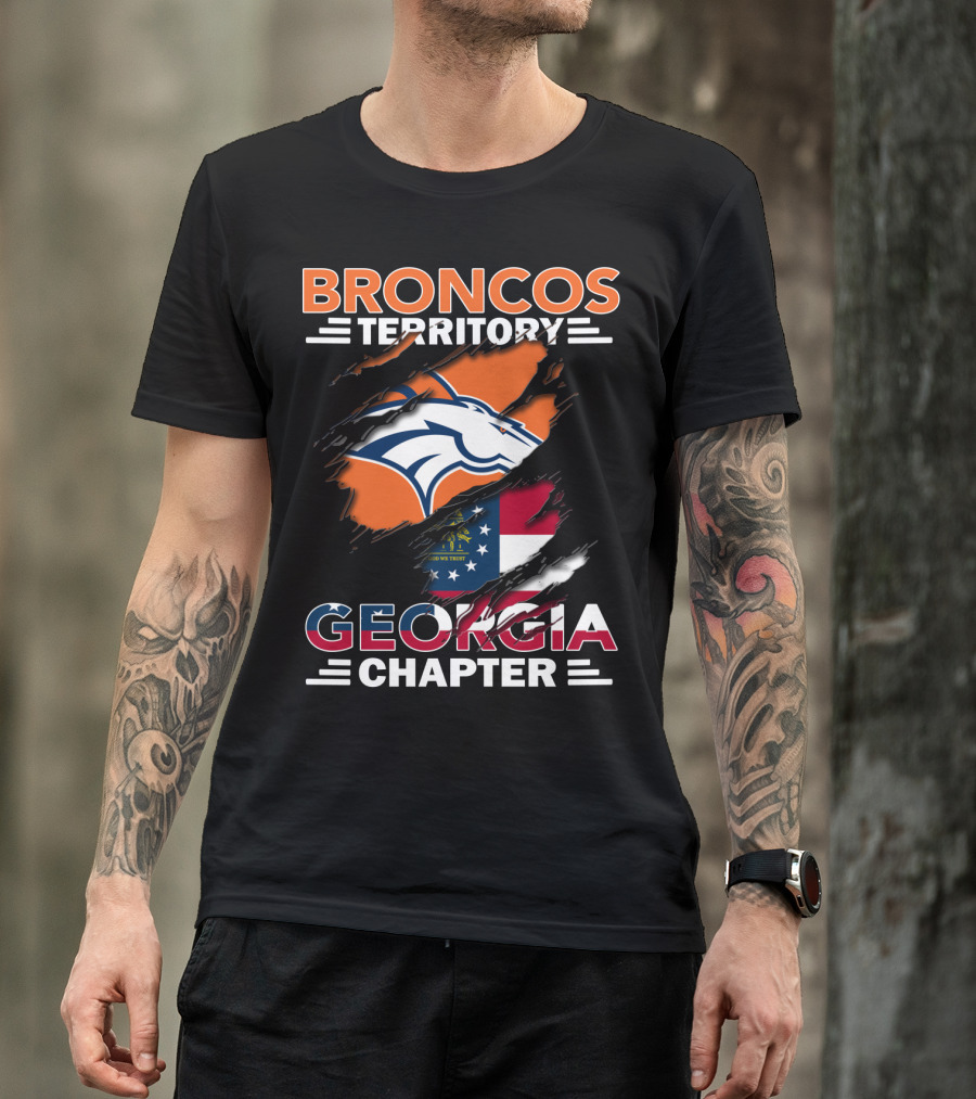 Broncos Territory Georgia Chapter Logo With State Flag And Horse Emblem T-Shirt