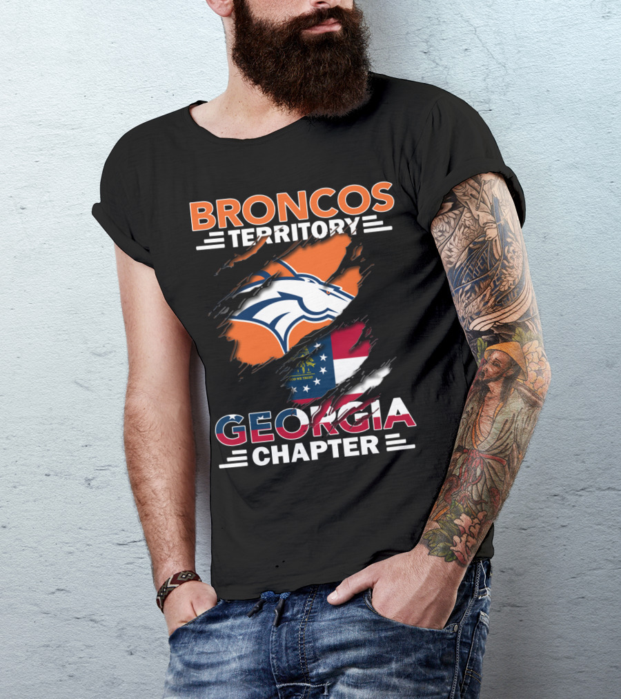 Broncos Territory Georgia Chapter Logo With State Flag And Horse Emblem T-Shirt