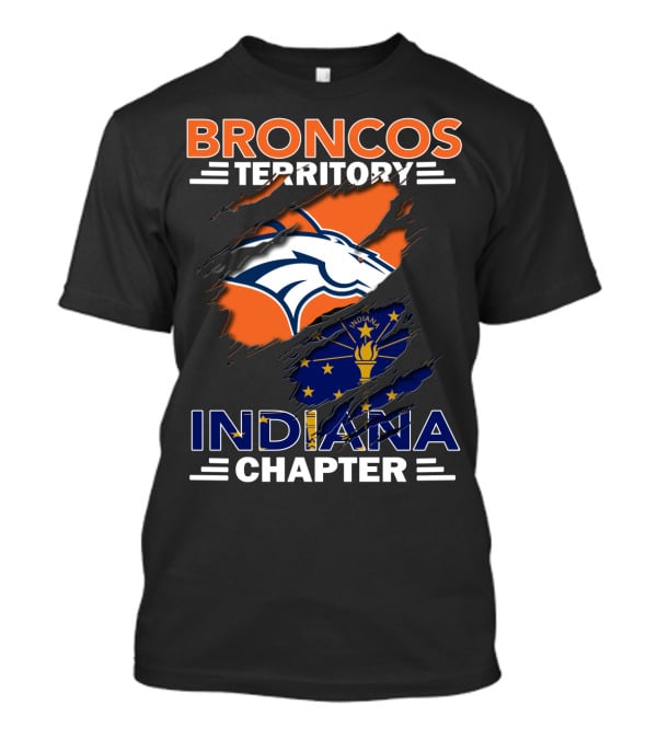 Broncos Territory Indiana Chapter NFL Coat Of Arms T-Shirt