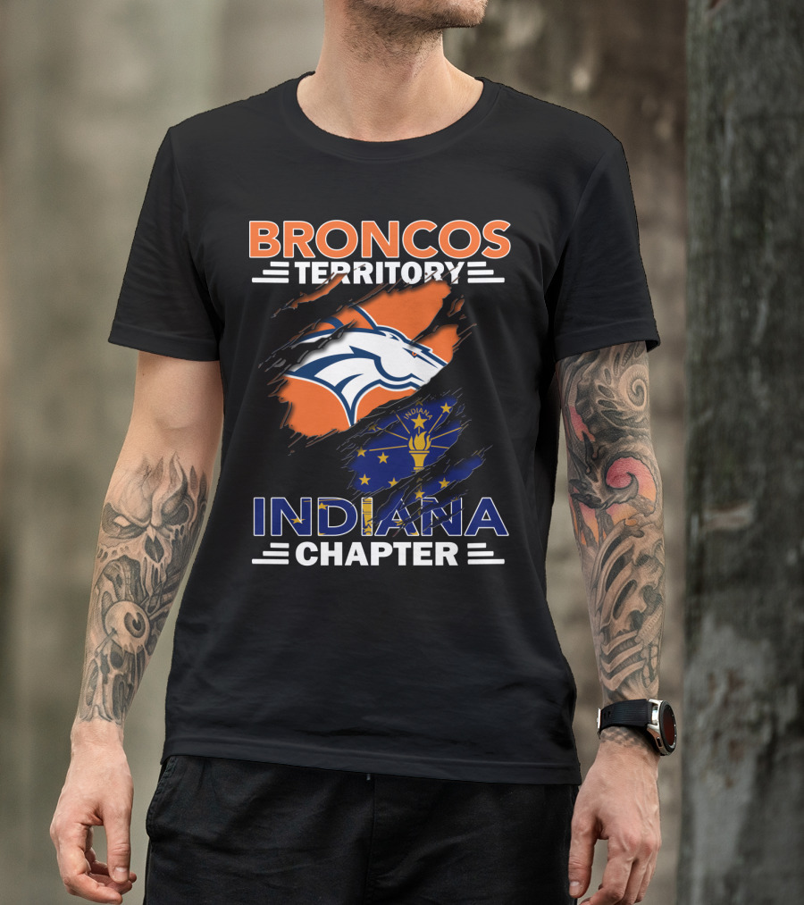 Broncos Territory Indiana Chapter NFL Coat Of Arms T-Shirt