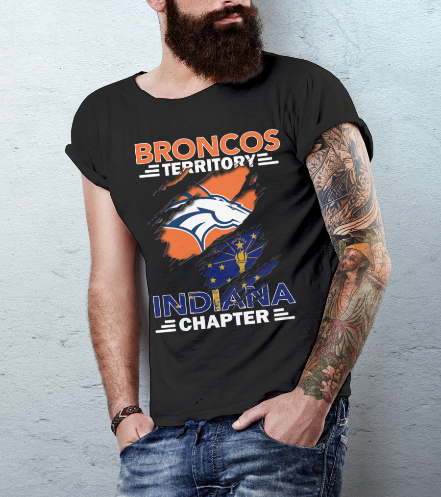 Broncos Territory Indiana Chapter NFL Coat Of Arms T-Shirt