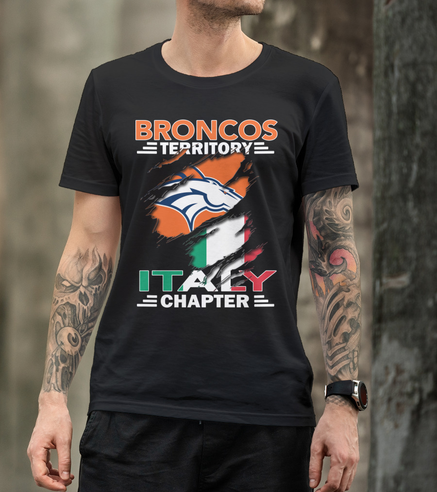 Broncos Territory Italy Chapter Italy Flag Denver T-Shirt
