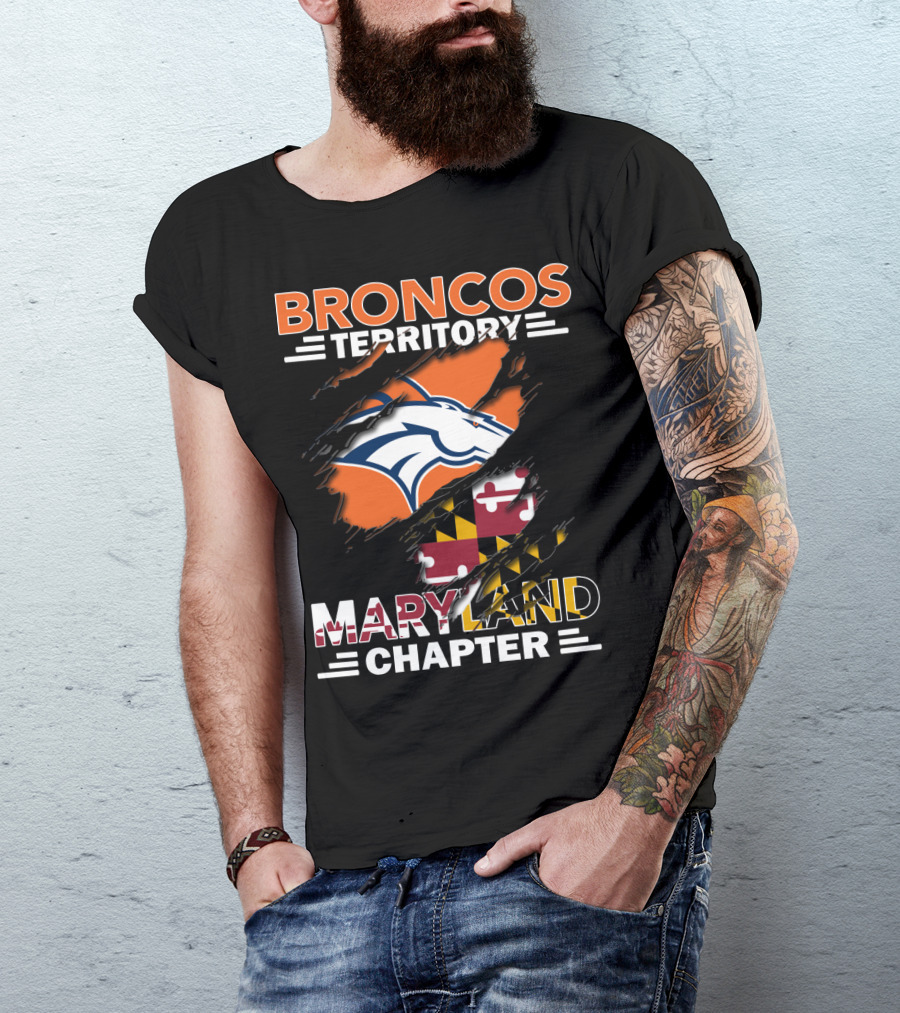 Broncos Territory Maryland Chapter Denver Football Fan Club State Pride T-Shirt