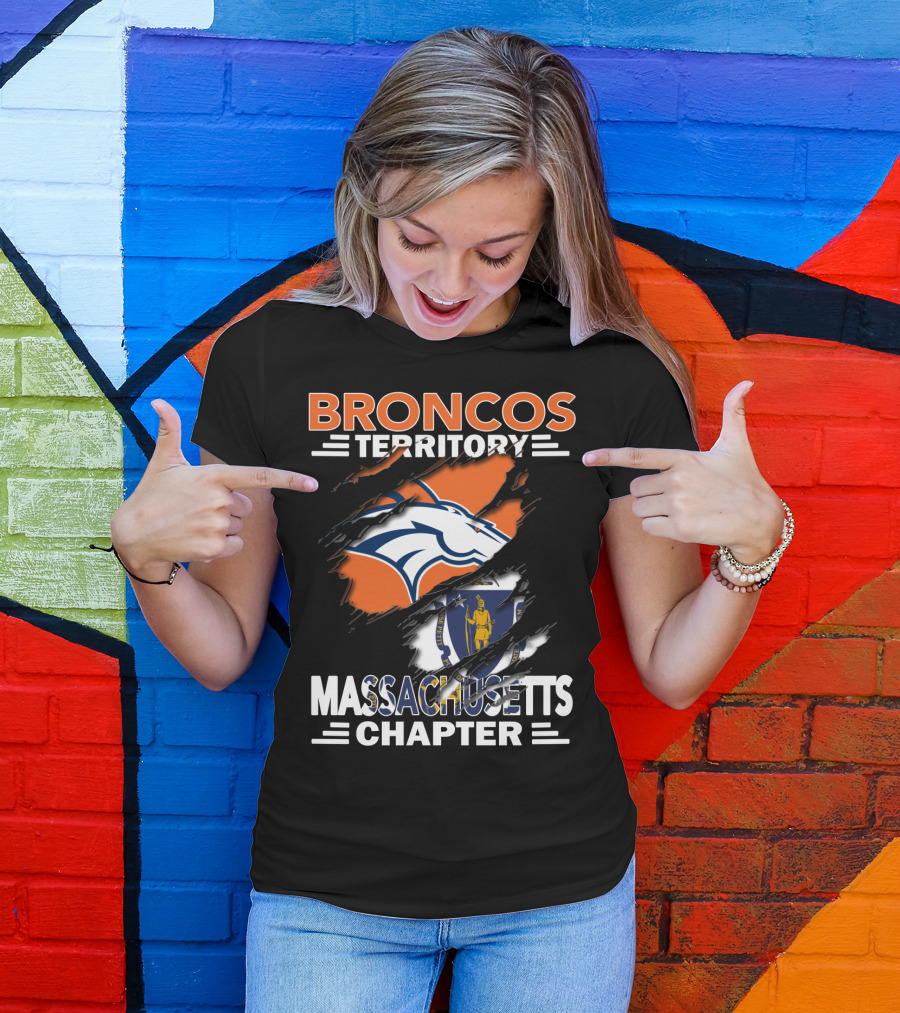 Broncos Territory Massachusetts Chapter Logo And State Flag T-Shirt