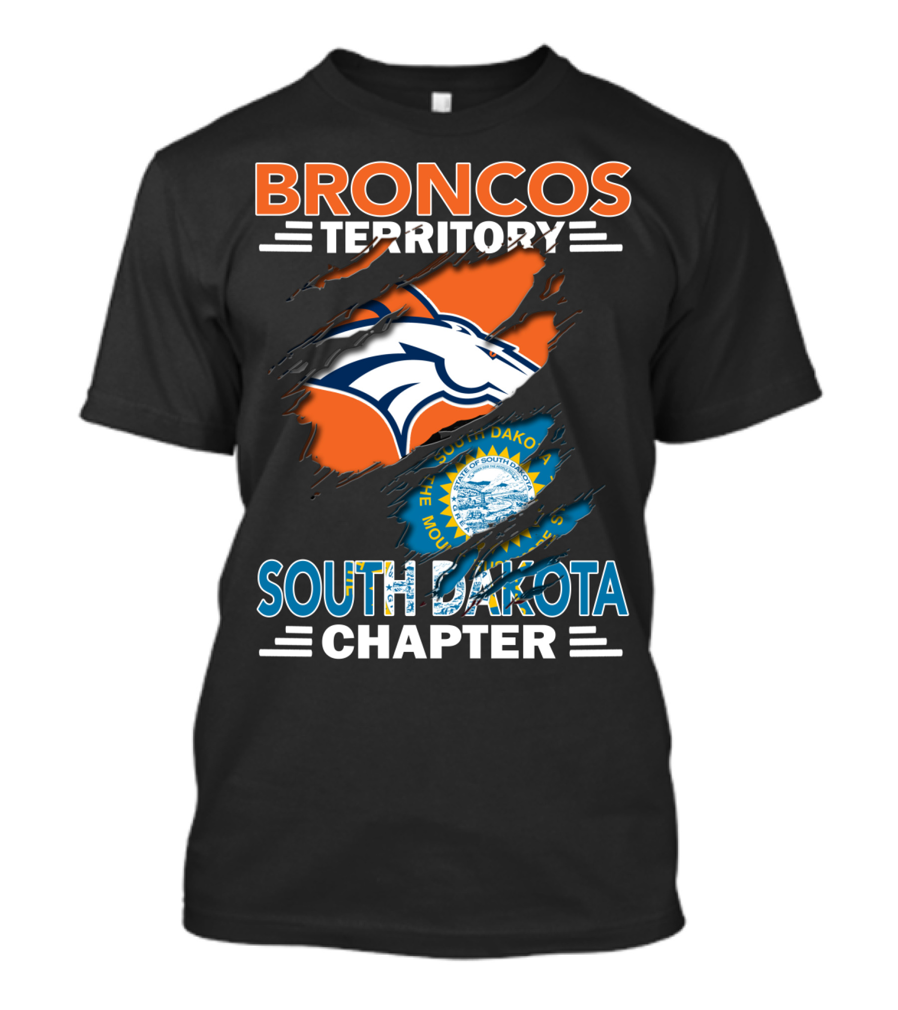 Broncos Territory South Dakota Chapter Logo And State Emblem T-Shirt