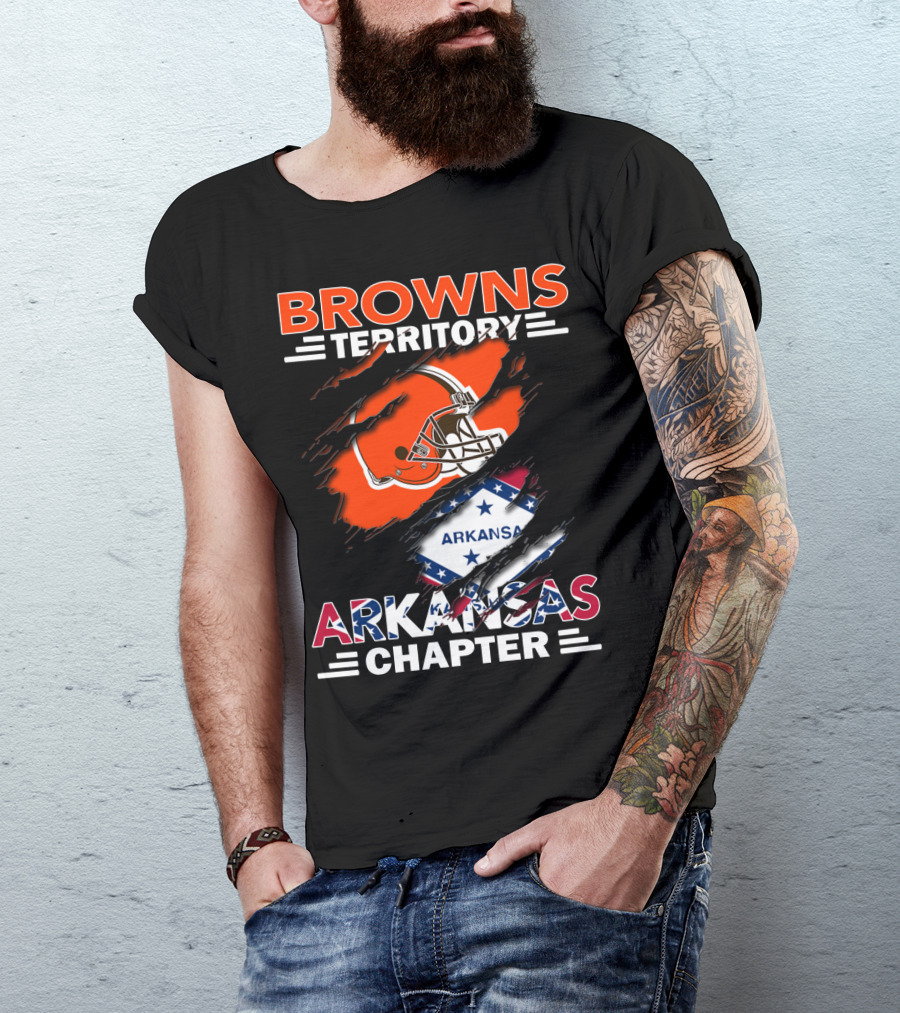 Browns Territory Arkansas Chapter Football Helmet Stars T-Shirt