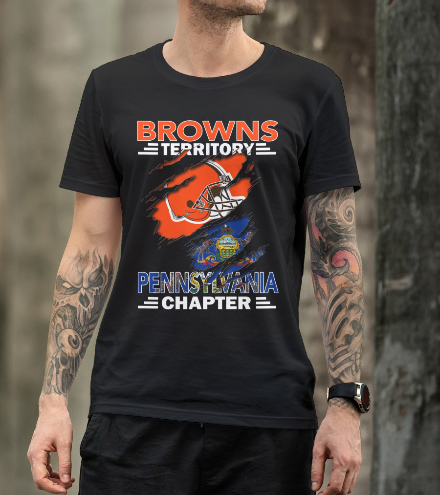 Browns Territory Pennsylvania Chapter Football Helmet State Flag T-Shirt