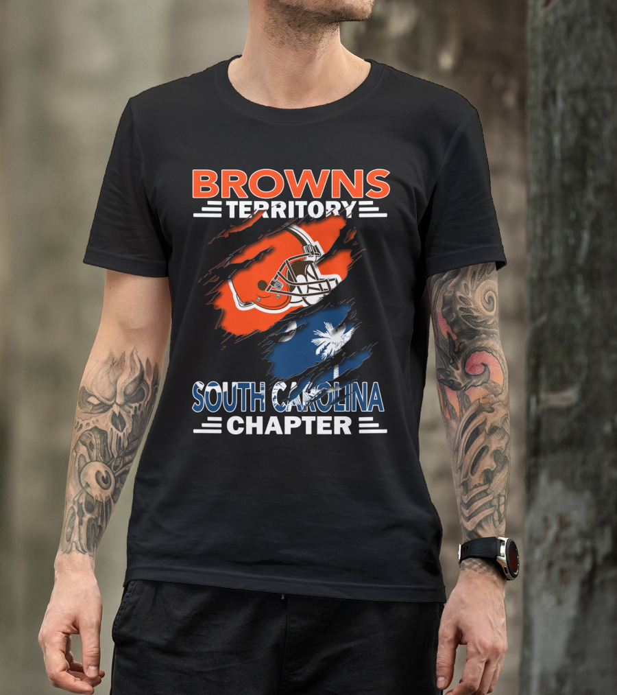 Browns Territory South Carolina Chapter Football Helmet Palmetto Tree T-Shirt