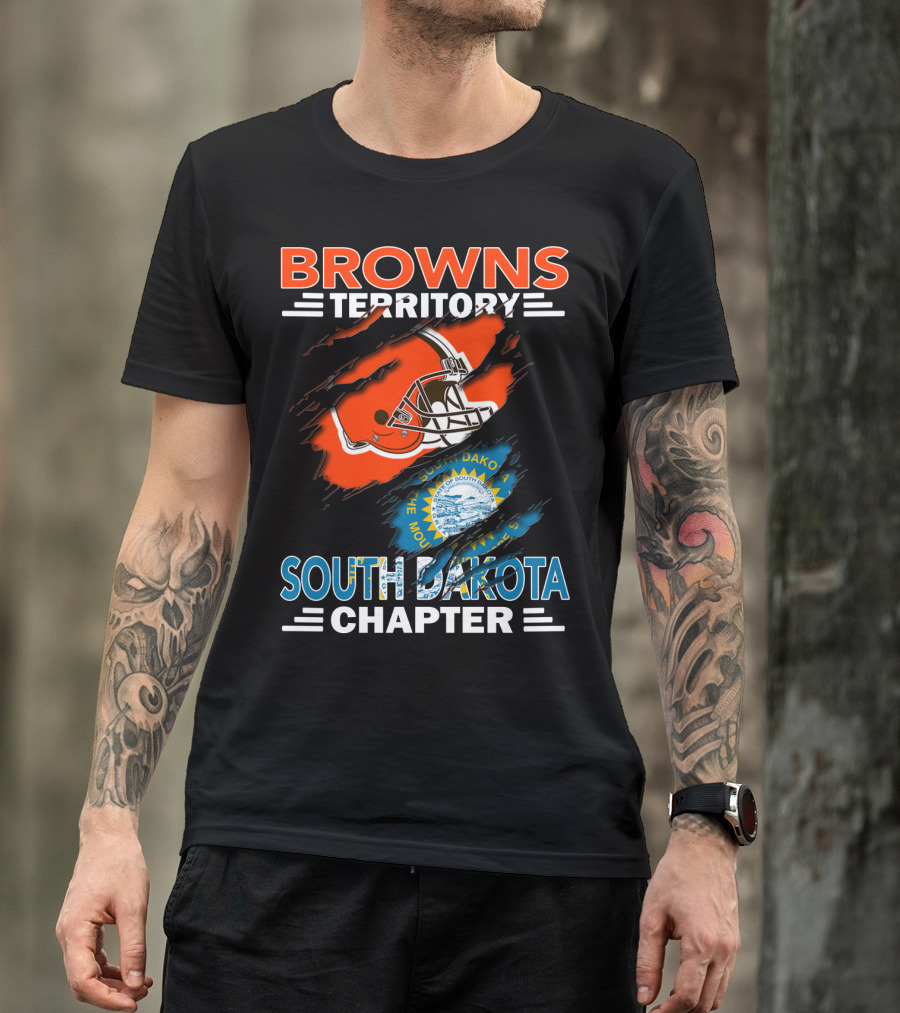 Browns Territory Football Helmet South Dakota Chapter State Seal T-Shirt