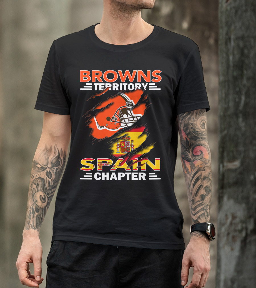 Browns Territory Spain Chapter Helmet Flag T-Shirt