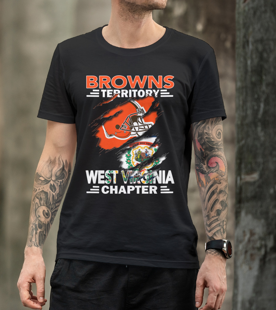 Browns Territory West Virginia Chapter Helmet State Of West Virginia Seal T-Shirt