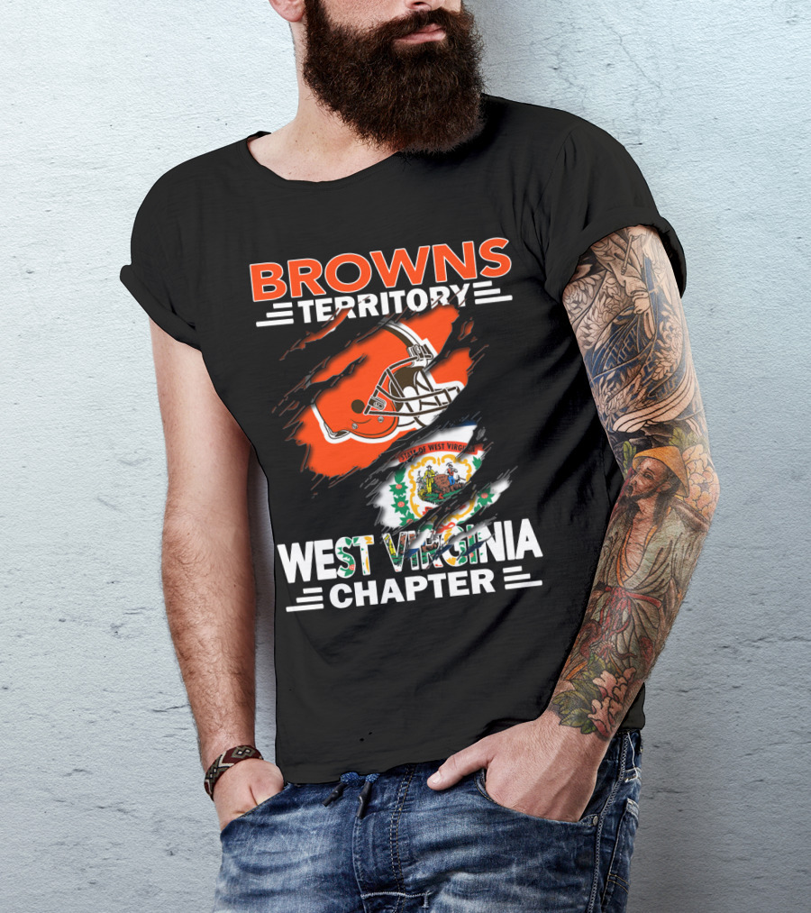 Browns Territory West Virginia Chapter Helmet State Of West Virginia Seal T-Shirt
