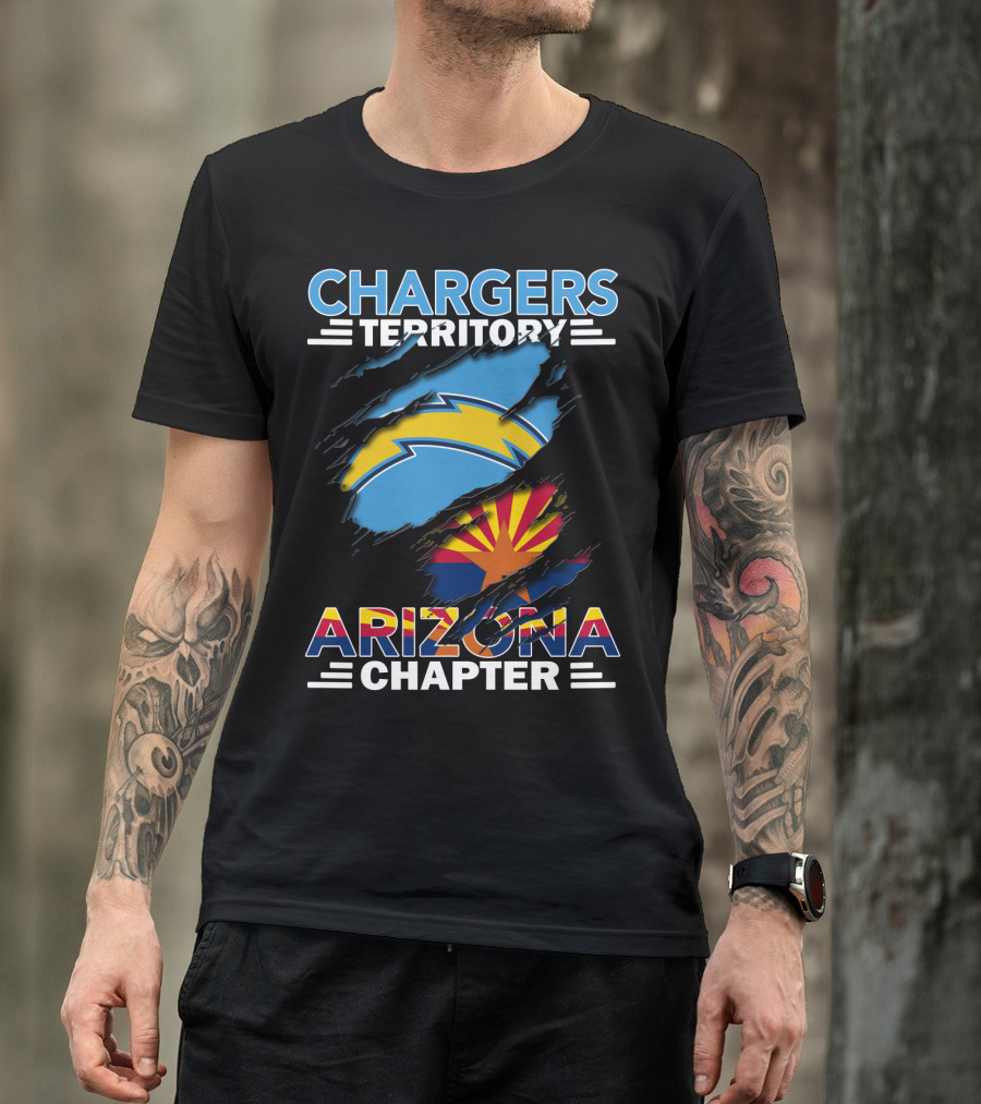 Chargers Territory Arizona Chapter Lightning Bolt And State Flag Elements T-Shirt