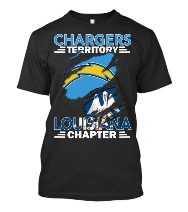 Chargers Territory Louisiana Chapter Pelican And Lightning Bolt T-Shirt