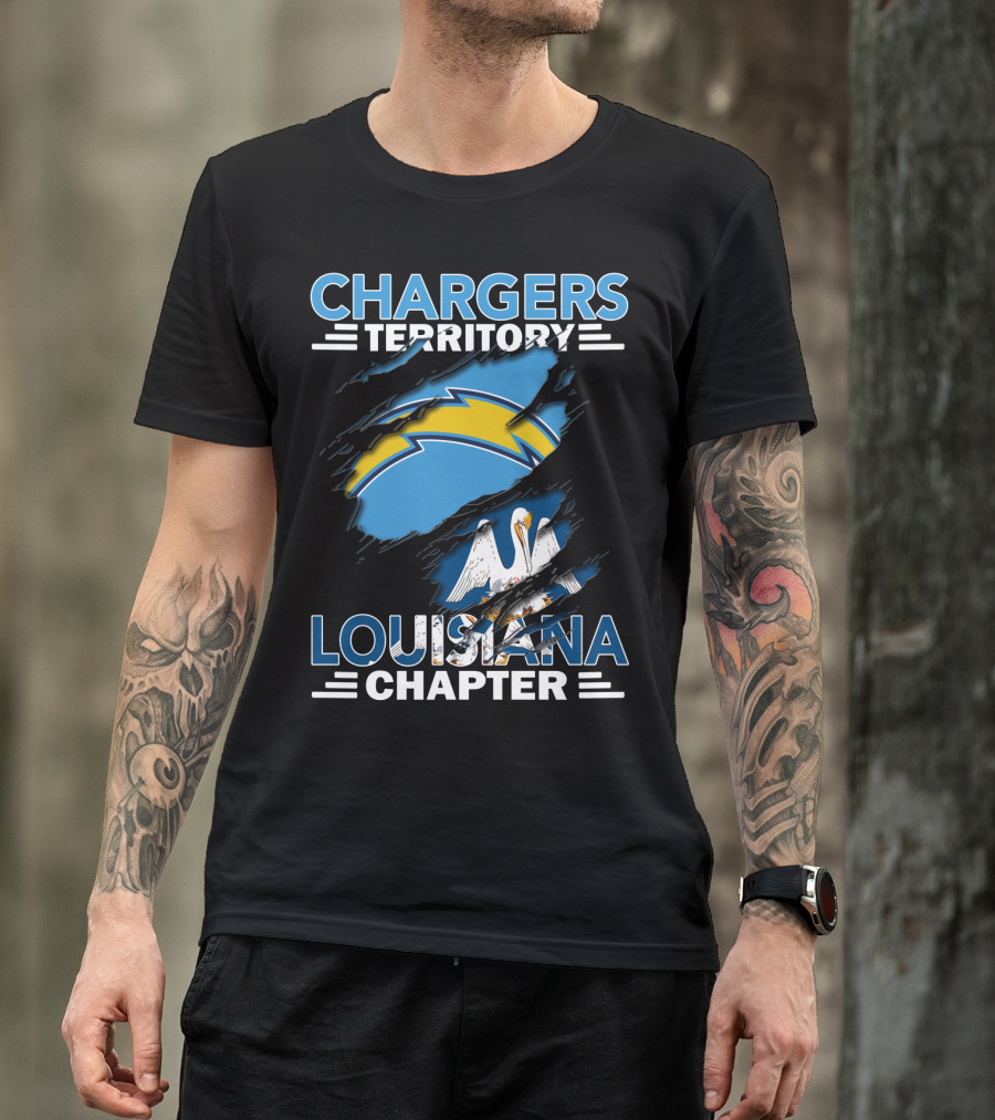 Chargers Territory Louisiana Chapter Pelican And Lightning Bolt T-Shirt
