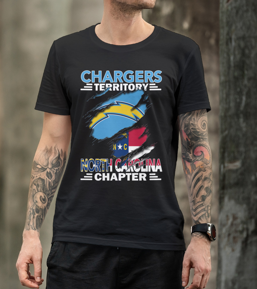 Chargers Territory North Carolina Chapter Logo With State Flag And Team T-Shirt