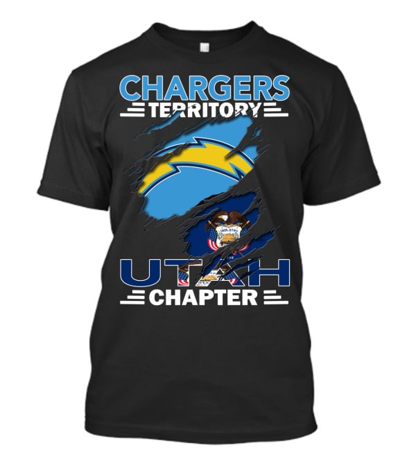 Chargers Territory Utah Chapter Ripped Flag T-Shirt