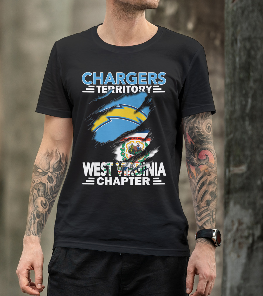 Chargers Territory West Virginia Chapter Torn Flag T-Shirt