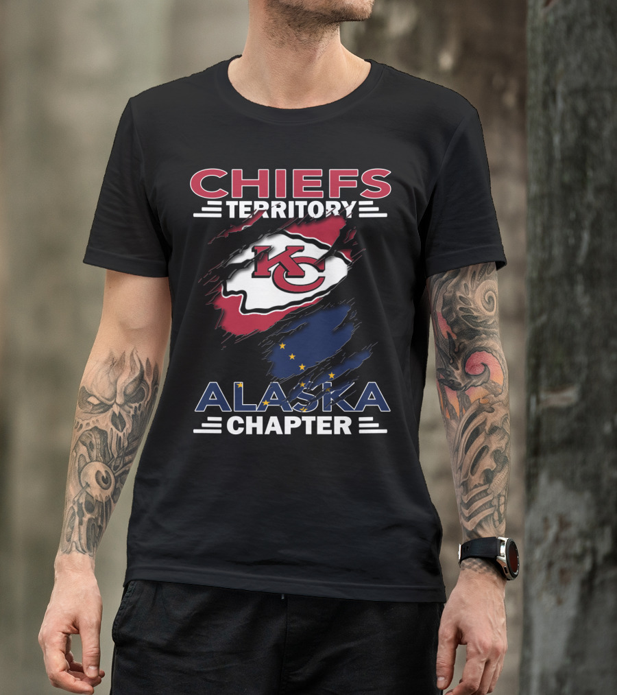 Chiefs Territory Alaska Chapter Kansas City Chiefs Logo And Alaska Flag Elements T-Shirt