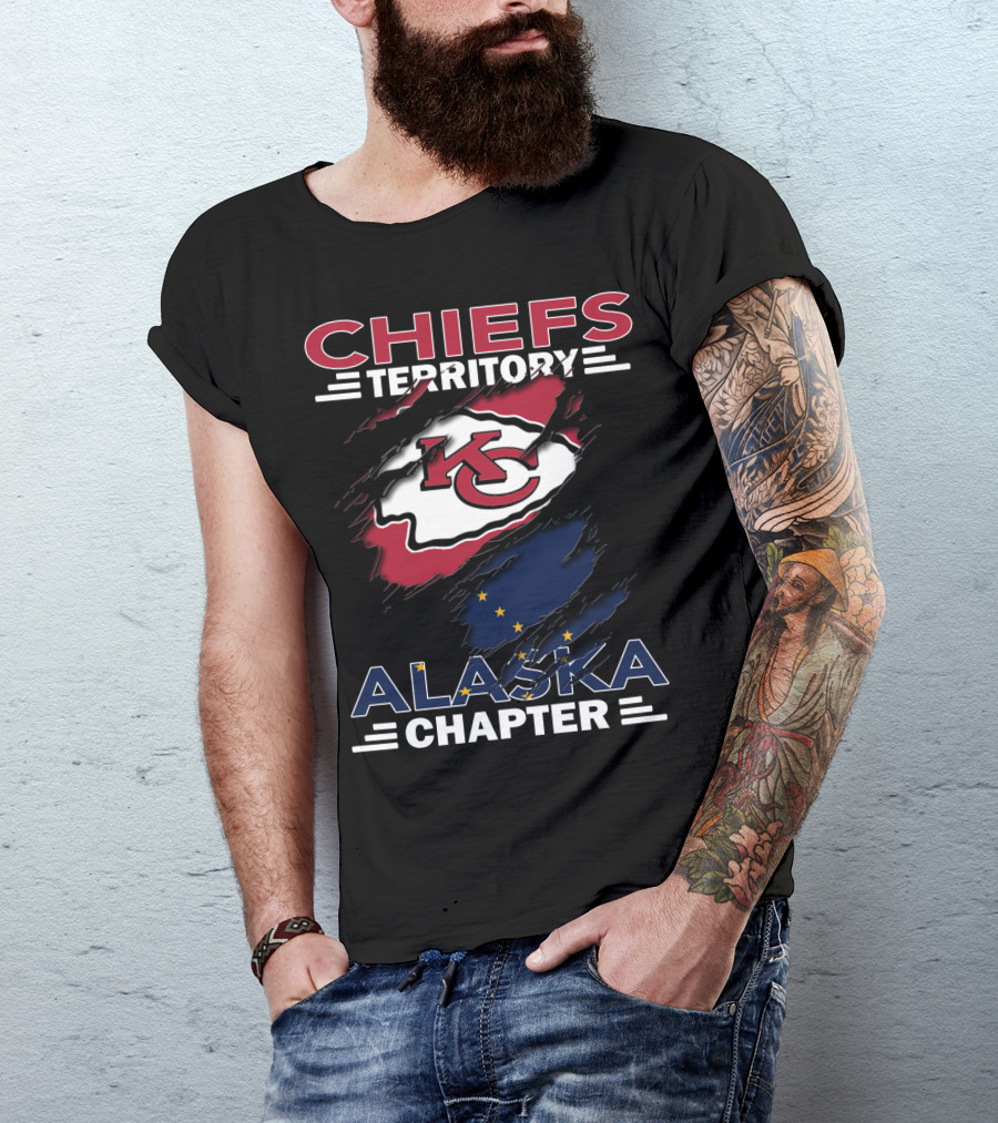 Chiefs Territory Alaska Chapter Kansas City Chiefs Logo And Alaska Flag Elements T-Shirt