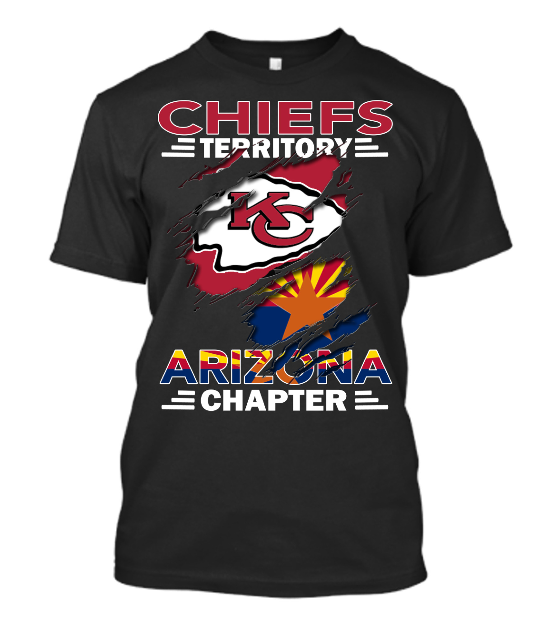 CHIEFS TERRITORY ARIZONA CHAPTER KC Logo State Flag T-Shirt
